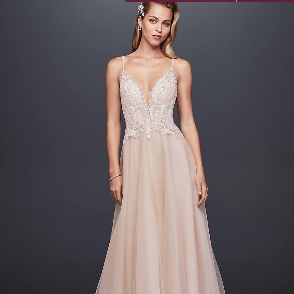 GALINA SIGNATURE Sheer Beaded Bodice A-LineOrganza